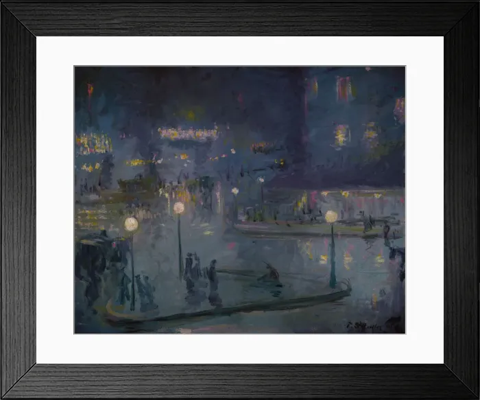 Framed Print : Place de Rome at Night, 1905 Framed Print : Place de Rome at Night, 1905