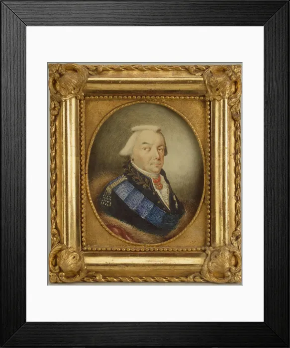 Framed Print : Portrait of Prince Nikolai Borisovich Yusupov (1750-1831), 1790s. Artist: Zhernovoi, Danila Grigoryevich (active End of 18th cen. ) Framed Print : Portrait of Prince Nikolai Borisovich Yusupov (1750-1831), 1790s. Artist: Zhernovoi, Danila Grigoryevich (active End of 18th cen. )