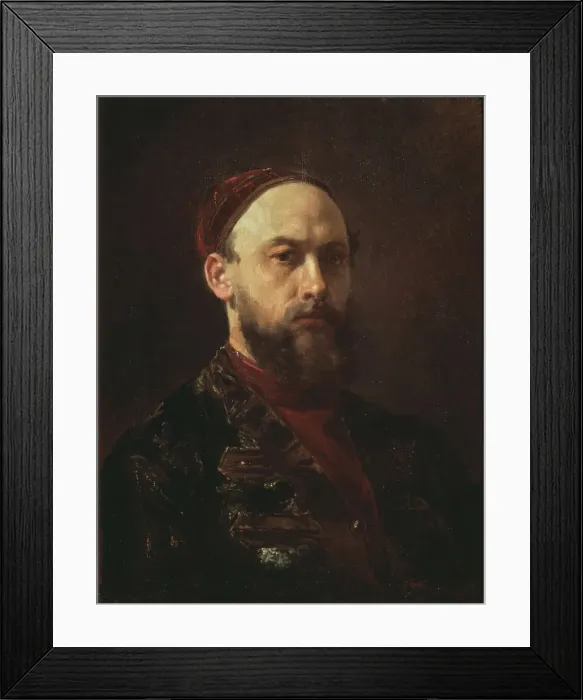 Framed Print : Self-portrait. Artist: Zhuravlev, Firs Sergeevich (1836-1901) Framed Print : Self-portrait. Artist: Zhuravlev, Firs Sergeevich (1836-1901)