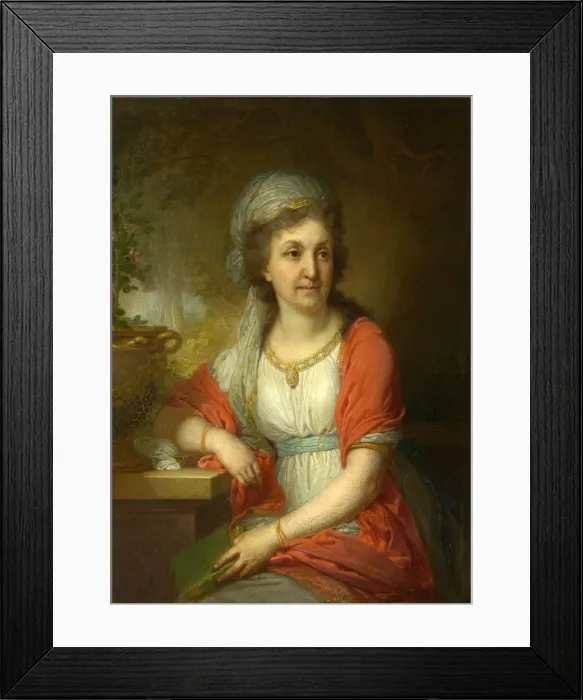 Framed Print : Portrait of Countess Yekaterina Alexeyevna Musina-Pushkina, 1797. Artist: Borovikovsky, Vladimir Lukich (1757-1825) Framed Print : Portrait of Countess Yekaterina Alexeyevna Musina-Pushkina, 1797. Artist: Borovikovsky, Vladimir Lukich (1757-1825)