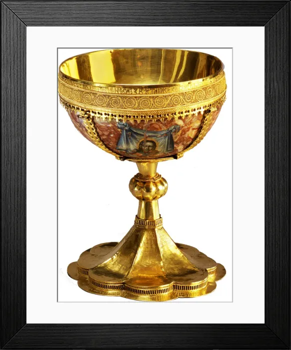 Framed Print : Chalice (Donation to the Trinity Sergius Monastery by Vasily II, Grand Prince of Moscow (Vasily the Blind), 1439. Artist: Fomin, Ivan (active Early 15th cen. ) Framed Print : Chalice (Donation to the Trinity Sergius Monastery by Vasily II, Grand Prince of Moscow (Vasily the Blind), 1439. Artist: Fomin, Ivan (active Early 15th cen. )