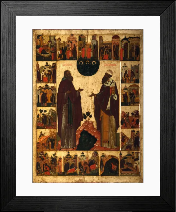 Framed Print : Saint Cyril of White Lake and Saint Cyril of Alexandria, Second half of the16th cen Artist: Russian icon Framed Print : Saint Cyril of White Lake and Saint Cyril of Alexandria, Second half of the16th cen Artist: Russian icon