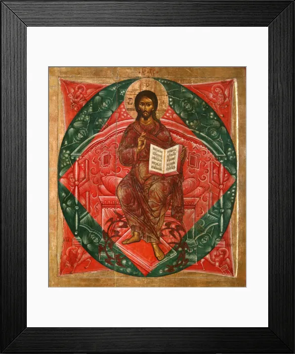 Framed Print : Christ in Majesty (Saviour of the World), 1645. Artist: Fomin, Terenty (active 1646?1670) Framed Print : Christ in Majesty (Saviour of the World), 1645. Artist: Fomin, Terenty (active 1646?1670)