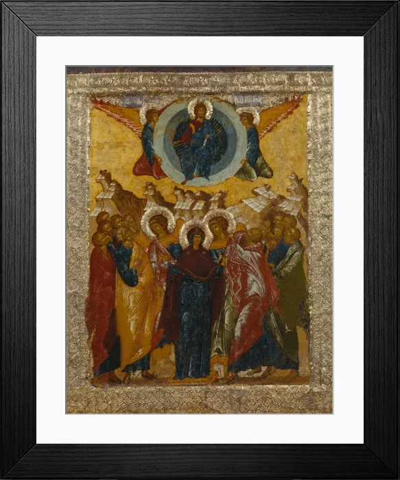 Framed Print : The Ascension of Christ, 1497. Artist: Russian icon Framed Print : The Ascension of Christ, 1497. Artist: Russian icon
