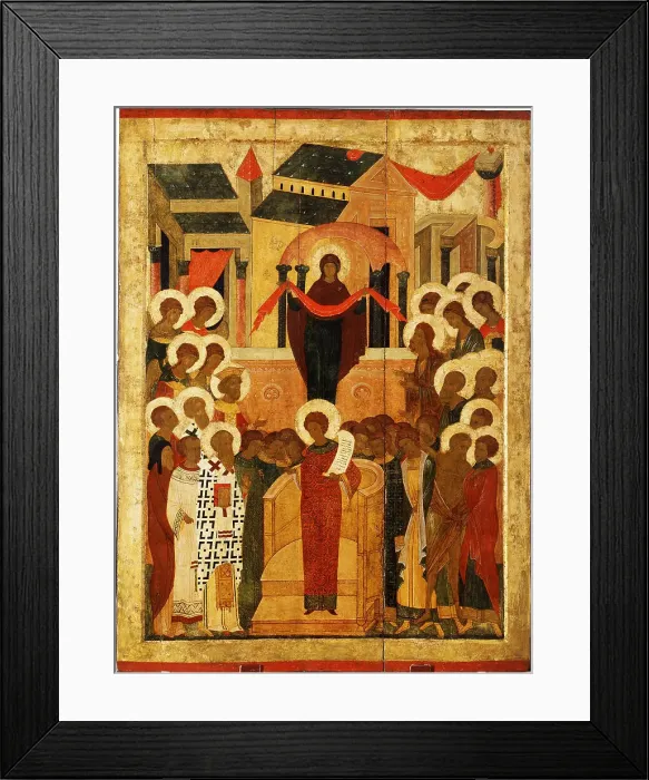 Framed Print : The Protection of the Mother of God (Pokrov), Second Half of the 15th cen Artist: Russian icon Framed Print : The Protection of the Mother of God (Pokrov), Second Half of the 15th cen Artist: Russian icon