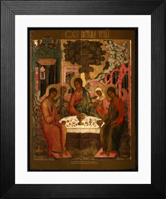 Framed Print : The Old Testament Trinity, 1690. Artist: Nikitin, Gury (1620-1691) Framed Print : The Old Testament Trinity, 1690. Artist: Nikitin, Gury (1620-1691)