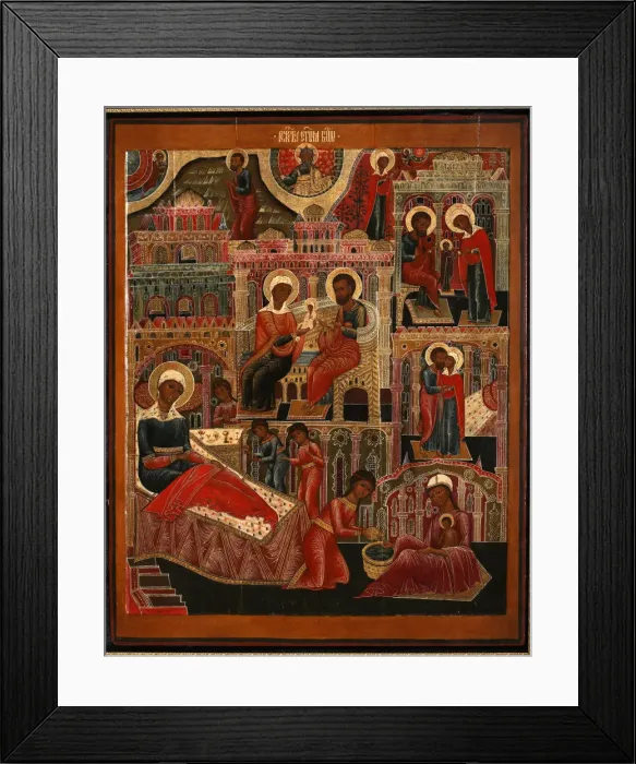 Framed Print : The Nativity of the Virgin, End of 17th cen Artist: Russian icon Framed Print : The Nativity of the Virgin, End of 17th cen Artist: Russian icon