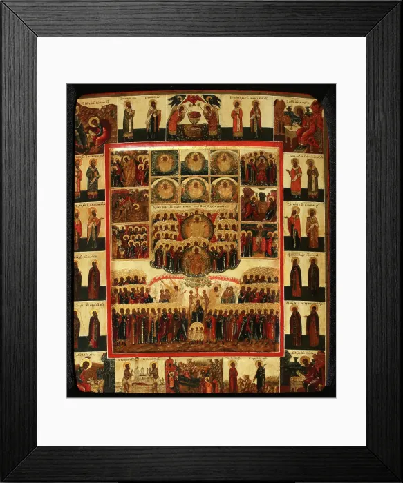 Framed Print : The Hexameron, Early 19th cen Artist: Russian icon Framed Print : The Hexameron, Early 19th cen Artist: Russian icon