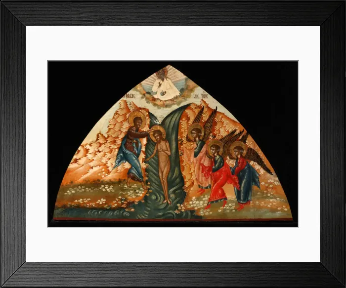 Framed Print : The Baptism of Christ, Mid of the 19th cen Artist: Russian icon Framed Print : The Baptism of Christ, Mid of the 19th cen Artist: Russian icon