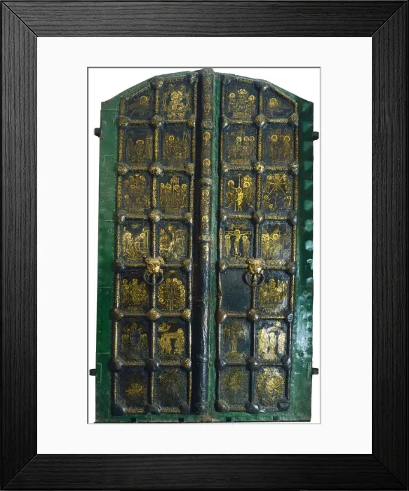 Framed Print : Golden gates of the Cathedral of the Nativity in Suzdal, Early 13th cen Artist: Russian master Framed Print : Golden gates of the Cathedral of the Nativity in Suzdal, Early 13th cen Artist: Russian master