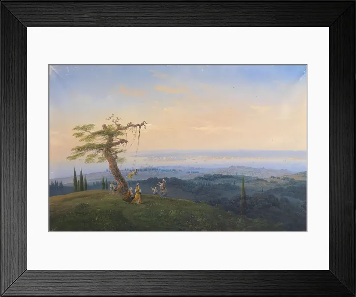 Framed Print : Evening Amusements outside the Gates of Constantinople, 1841. Artist: Bossoli, Carlo (1815-1884) Framed Print : Evening Amusements outside the Gates of Constantinople, 1841. Artist: Bossoli, Carlo (1815-1884)