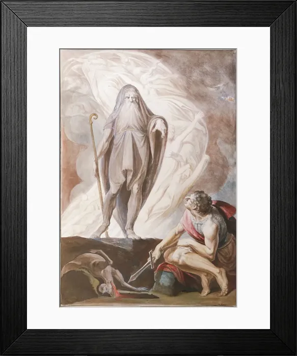 Framed Print : Teiresias Foretells the Future to Odysseus, 1780-1783. Artist: Fussli (Fuseli), Johann Heinrich (1741-1825) Framed Print : Teiresias Foretells the Future to Odysseus, 1780-1783. Artist: Fussli (Fuseli), Johann Heinrich (1741-1825)