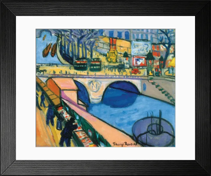 Framed Print : The Pont Saint-Michel in Paris, 1908