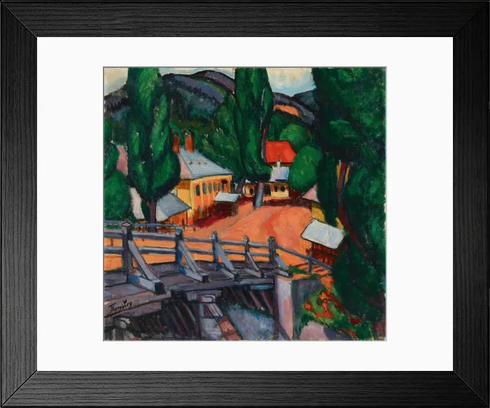 Framed Print : Landscape with a bridge, 1909 Framed Print : Landscape with a bridge, 1909