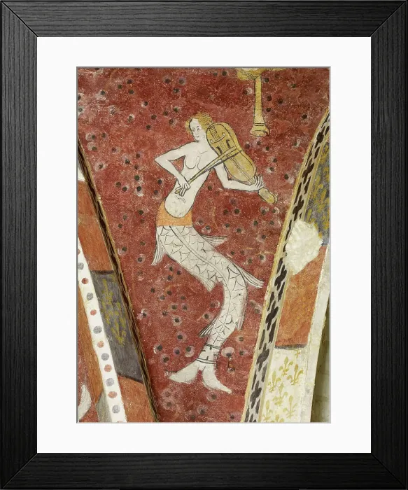 Framed Print : Siren playing music, First Half of 14th cen Framed Print : Siren playing music, First Half of 14th cen
