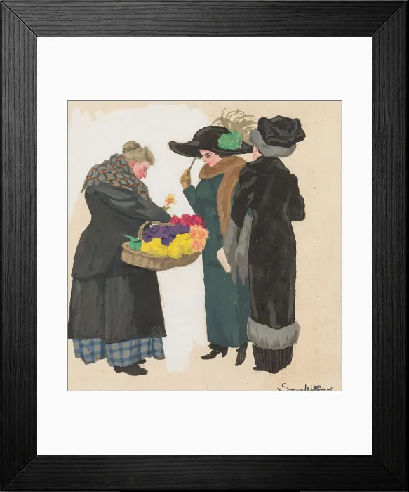 Framed Print : A Flower Seller, 1900s-1910s Framed Print : A Flower Seller, 1900s-1910s