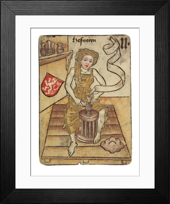 Framed Print : A potter. The Ambras castle Hofaemterspiel (Court-office Game), ca 1455 Framed Print : A potter. The Ambras castle Hofaemterspiel (Court-office Game), ca 1455