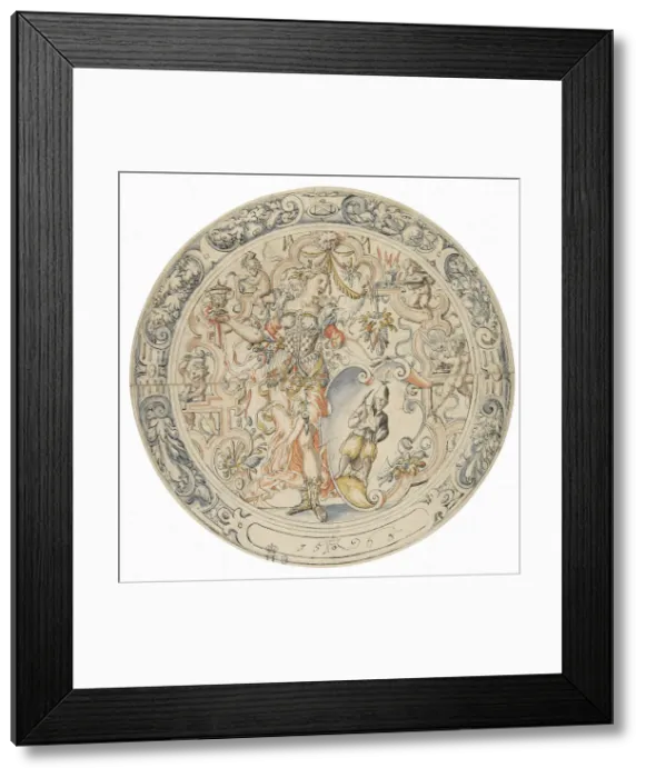 Framed Print : Allegory of Mining, 1563. Artist: Amman, Jost (1539-1591) Framed Print : Allegory of Mining, 1563. Artist: Amman, Jost (1539-1591)