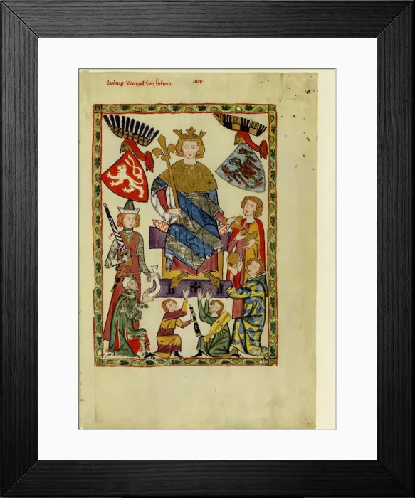 Framed Print : King Wenceslaus II of Bohemia (From the Codex Manesse), Between 1305 and 1340. Artist: Anonymous Framed Print : King Wenceslaus II of Bohemia (From the Codex Manesse), Between 1305 and 1340. Artist: Anonymous