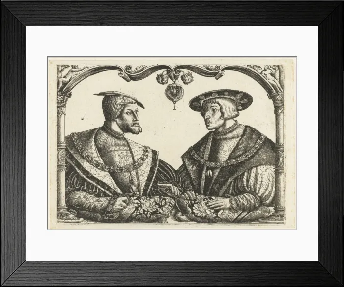 Framed Print : Charles V and Ferdinand I. Artist: Bockstorffer, Christoffel (1480-1553) Framed Print : Charles V and Ferdinand I. Artist: Bockstorffer, Christoffel (1480-1553)