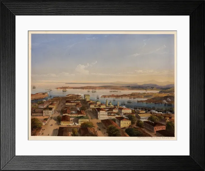 Framed Print : General View of Sevastopol, 1856. Artist: Bossoli, Carlo (1815-1884) Framed Print : General View of Sevastopol, 1856. Artist: Bossoli, Carlo (1815-1884)