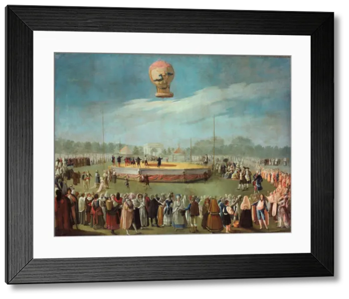 Framed Print : Ascent of a Balloon in the Presence of the Court of Charles IV, ca. 1783. Artist: Carnicero, Antonio (1748-1814) Framed Print : Ascent of a Balloon in the Presence of the Court of Charles IV, ca. 1783. Artist: Carnicero, Antonio (1748-1814)