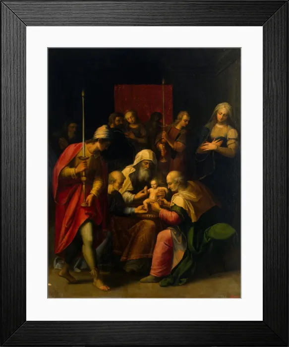 Framed Print : The Circumcision, ca 1590. Artist: Carvajal, Luis de (1556-1607) Framed Print : The Circumcision, ca 1590. Artist: Carvajal, Luis de (1556-1607)