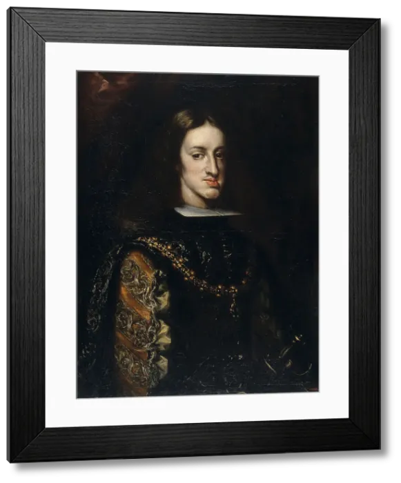 Framed Print : Portrait of Charles II of Spain, 1680-1683. Artist: Coello, Claudio (1642-1693) Framed Print : Portrait of Charles II of Spain, 1680-1683. Artist: Coello, Claudio (1642-1693)