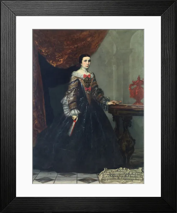 Framed Print : Portrait of Teresa Francisca Mudarra y Herrera, c. 1620. Artist: Coello, Claudio (1642-1693) Framed Print : Portrait of Teresa Francisca Mudarra y Herrera, c. 1620. Artist: Coello, Claudio (1642-1693)