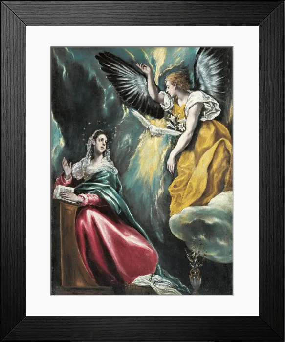Framed Print : The Annunciation, 1595-1600. Artist: El Greco, Dominico (1541-1614) Framed Print : The Annunciation, 1595-1600. Artist: El Greco, Dominico (1541-1614)