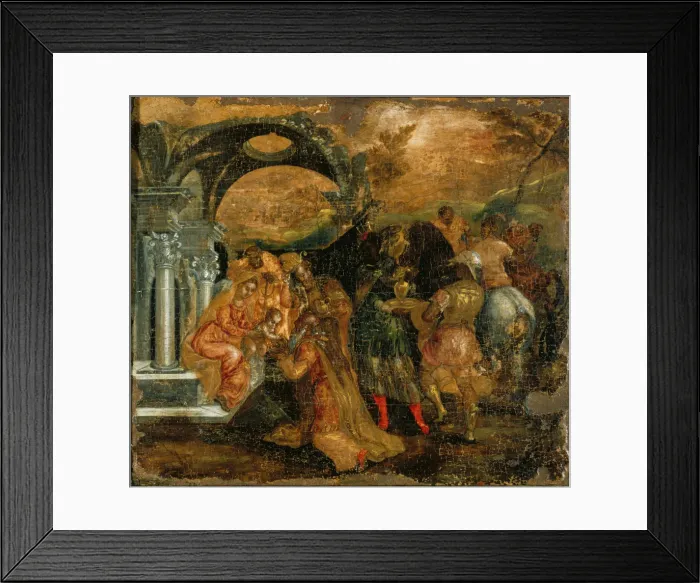 Framed Print : The Adoration of the Magi, 1565-1567. Artist: El Greco, Dominico (1541-1614) Framed Print : The Adoration of the Magi, 1565-1567. Artist: El Greco, Dominico (1541-1614)