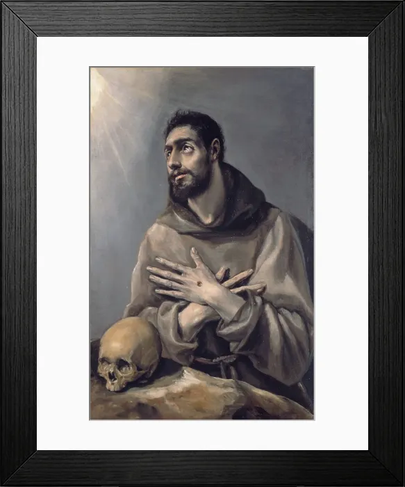 Framed Print : Saint Francis in ecstasy, c. 1580. Artist: El Greco, Dominico (1541-1614) Framed Print : Saint Francis in ecstasy, c. 1580. Artist: El Greco, Dominico (1541-1614)