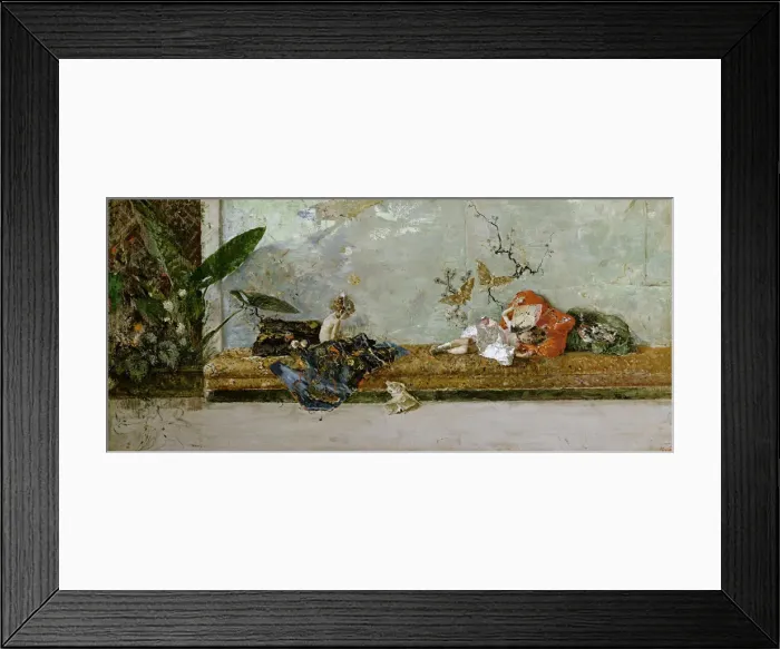 Framed Print : The Artists Children, Maria Luisa and Mariano, at the Salon Japones, 1874. Artist: Fortuny, Maria (1838-1874) Framed Print : The Artists Children, Maria Luisa and Mariano, at the Salon Japones, 1874. Artist: Fortuny, Maria (1838-1874)