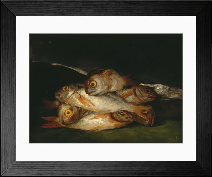 Framed Print : Still Life with Golden Bream, 1808-1812. Artist: Goya, Francisco, de (1746-1828) Framed Print : Still Life with Golden Bream, 1808-1812. Artist: Goya, Francisco, de (1746-1828)
