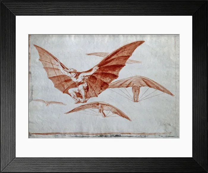 Framed Print : Ways of Flying, 1816. Artist: Goya, Francisco, de (1746-1828) Framed Print : Ways of Flying, 1816. Artist: Goya, Francisco, de (1746-1828)