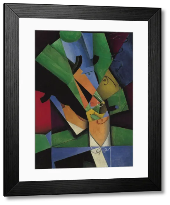 Framed Print : The Smoker (Frank Haviland), 1913. Artist: Gris, Juan (1887-1927) Framed Print : The Smoker (Frank Haviland), 1913. Artist: Gris, Juan (1887-1927)