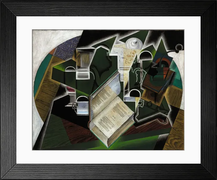 Framed Print : Livre, pipe et verres, 1915. Artist: Gris, Juan (1887-1927) Framed Print : Livre, pipe et verres, 1915. Artist: Gris, Juan (1887-1927)