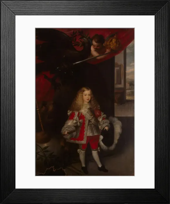 Framed Print : Portrait of Charles II of Spain as a Child, 1667-1670. Artist: Herrera Barnuevo, Sebastian de (1619-1671) Framed Print : Portrait of Charles II of Spain as a Child, 1667-1670. Artist: Herrera Barnuevo, Sebastian de (1619-1671)