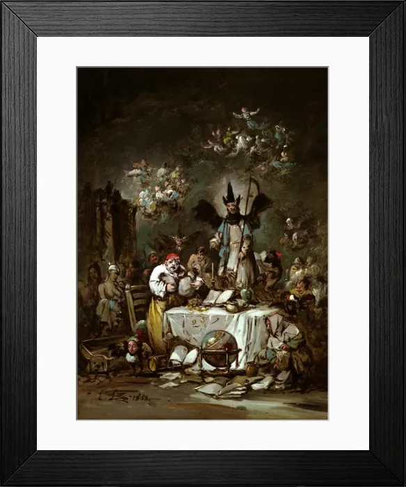 Framed Print : Allegorical caprice. The Avarice, 1852. Artist: Lucas Velazquez, Eugenio (1817-1870) Framed Print : Allegorical caprice. The Avarice, 1852. Artist: Lucas Velazquez, Eugenio (1817-1870)