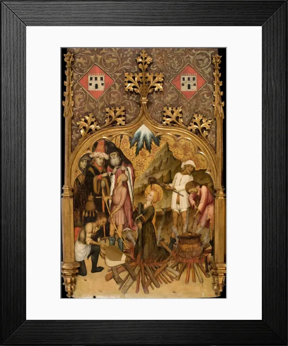 Framed Print : The Martyrdom of Saint Lucy, c. 1440. Artist: Martorell, Bernat, the Elder (1390-1452) Framed Print : The Martyrdom of Saint Lucy, c. 1440. Artist: Martorell, Bernat, the Elder (1390-1452)