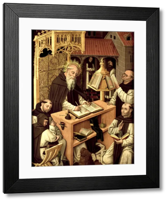 Framed Print : Saint Jerome in the scriptorium, ca 1485. Artist: Master of Monasterio de Santa Maria del Parral (active ca. 1500) Framed Print : Saint Jerome in the scriptorium, ca 1485. Artist: Master of Monasterio de Santa Maria del Parral (active ca. 1500)