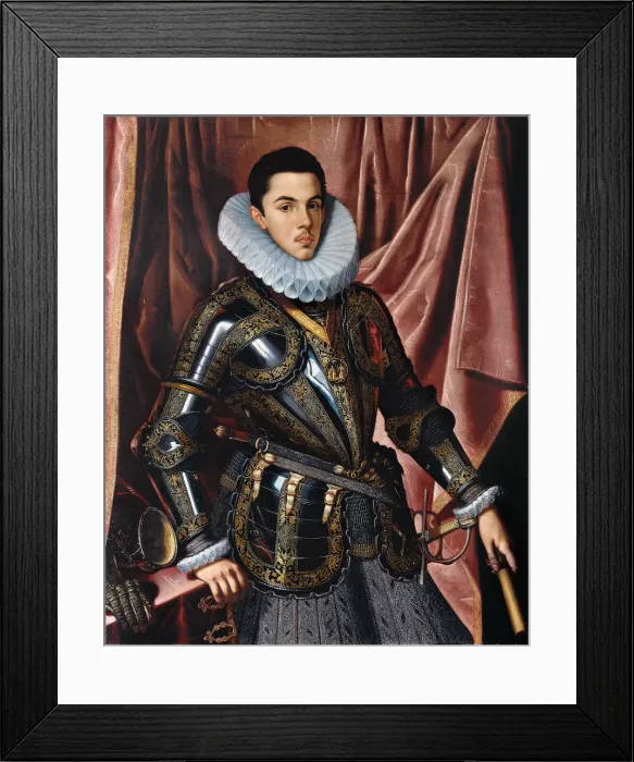 Framed Print : Portrait of Prince Philip Emmanuel of Savoy (1586?1605), ca 1604. Artist: Pantoja de la Cruz, Juan (1553-1608) Framed Print : Portrait of Prince Philip Emmanuel of Savoy (1586?1605), ca 1604. Artist: Pantoja de la Cruz, Juan (1553-1608)