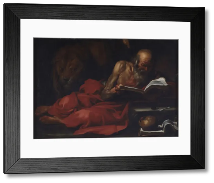 Framed Print : Saint Jerome. Artist: Ribera, Jose, de (1591-1652) Framed Print : Saint Jerome. Artist: Ribera, Jose, de (1591-1652)