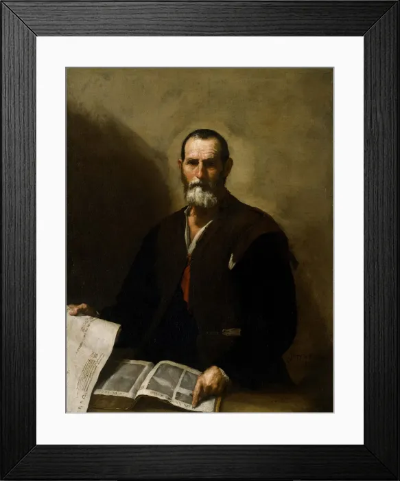 Framed Print : Philosopher Crates of Thebes, 1636. Artist: Ribera, Jose, de (1591-1652) Framed Print : Philosopher Crates of Thebes, 1636. Artist: Ribera, Jose, de (1591-1652)