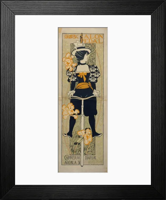 Framed Print : Salon Pedal (Advertising Poster), 1897. Artist: Riquer Inglada, Alejandro de (1856-1920) Framed Print : Salon Pedal (Advertising Poster), 1897. Artist: Riquer Inglada, Alejandro de (1856-1920)