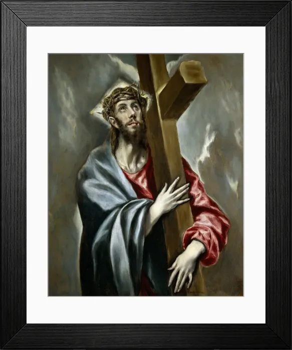 Framed Print : Christ Carrying the Cross, ca 1602. Artist: El Greco, Dominico (1541-1614)