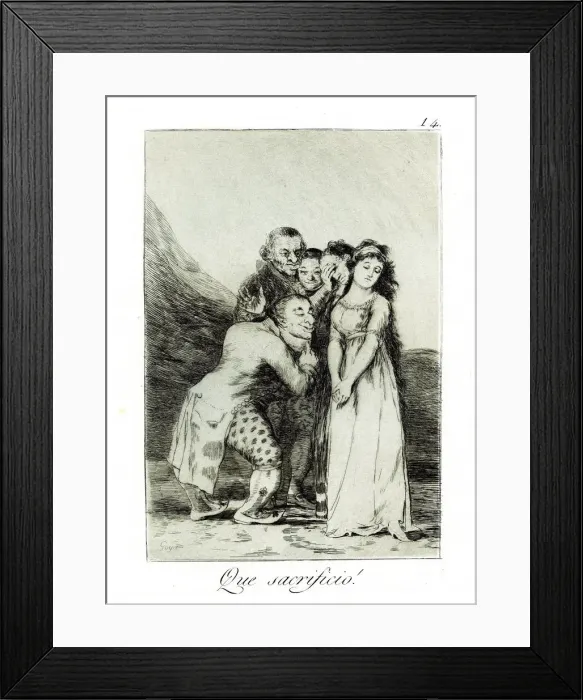Framed Print : Que sacrificio! (What a Sacrifice!). (Capricho No 14), 1797-1798. Artist: Goya, Francisco, de (1746-1828)