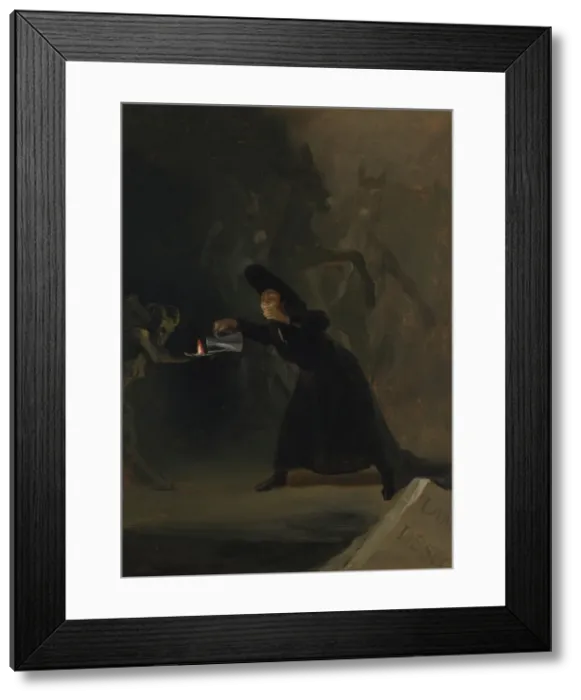 Framed Print : A Scene from The Forcibly Bewitched (El Hechizado por Fuerza), 1798. Artist: Goya, Francisco, de (1746-1828) Framed Print : A Scene from The Forcibly Bewitched (El Hechizado por Fuerza), 1798. Artist: Goya, Francisco, de (1746-1828)