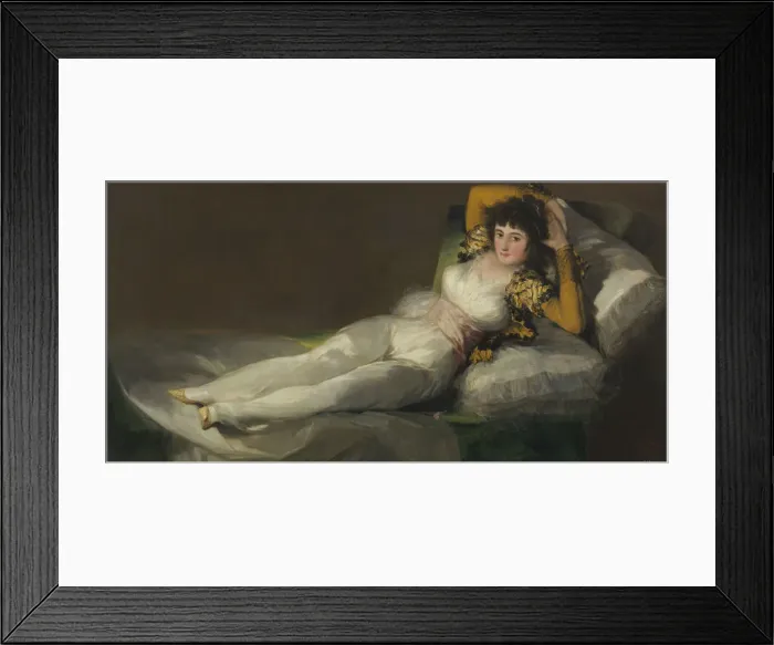 Framed Print : The Clothed Maja, c. 1800. Artist: Goya, Francisco, de (1746-1828) Framed Print : The Clothed Maja, c. 1800. Artist: Goya, Francisco, de (1746-1828)