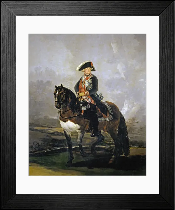Framed Print : Equestrian Portrait of Charles IV of Spain, 1801. Artist: Goya, Francisco, de (1746-1828) Framed Print : Equestrian Portrait of Charles IV of Spain, 1801. Artist: Goya, Francisco, de (1746-1828)